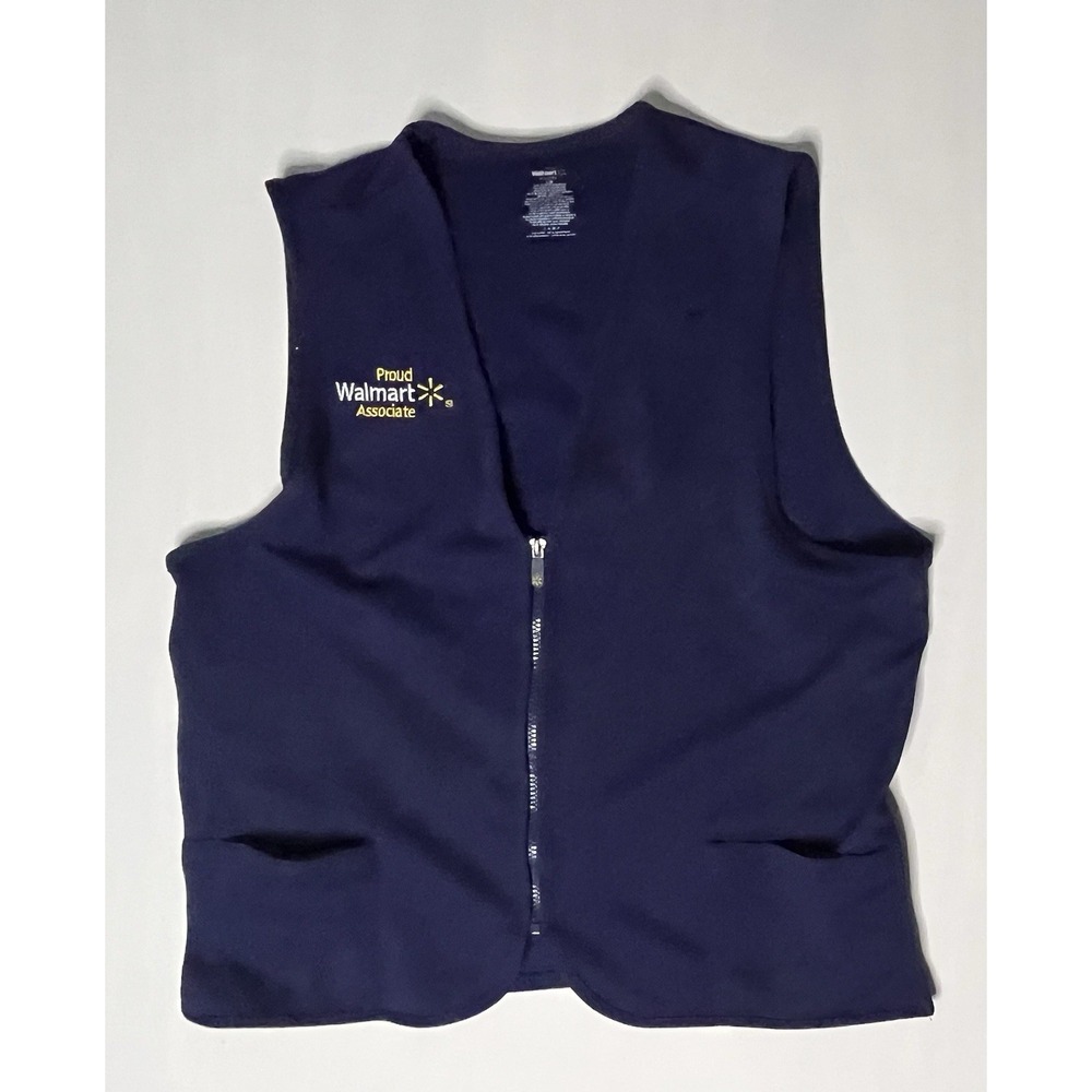 Walmart Proud Associate Employee Uniform Vest Unisex Size Large Dark Blue